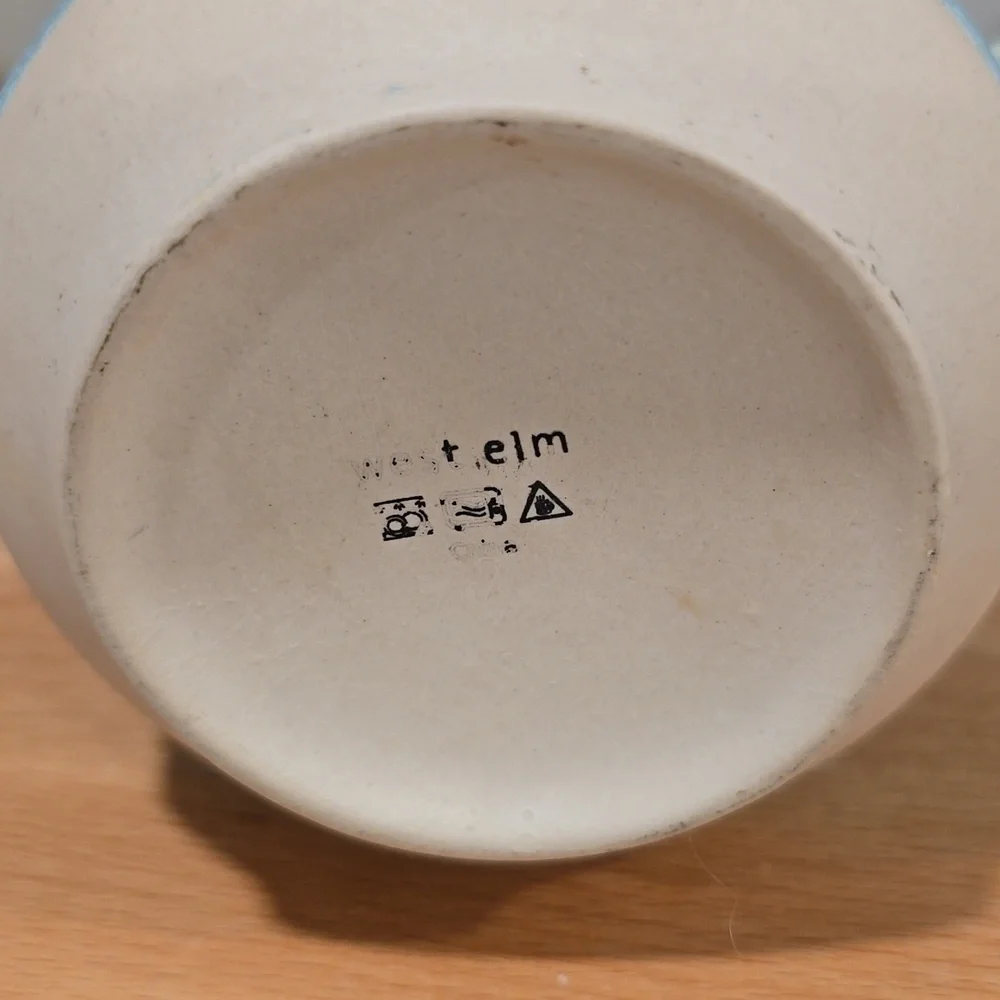 West Elm Blue Ceramic Drip Glaze Mug